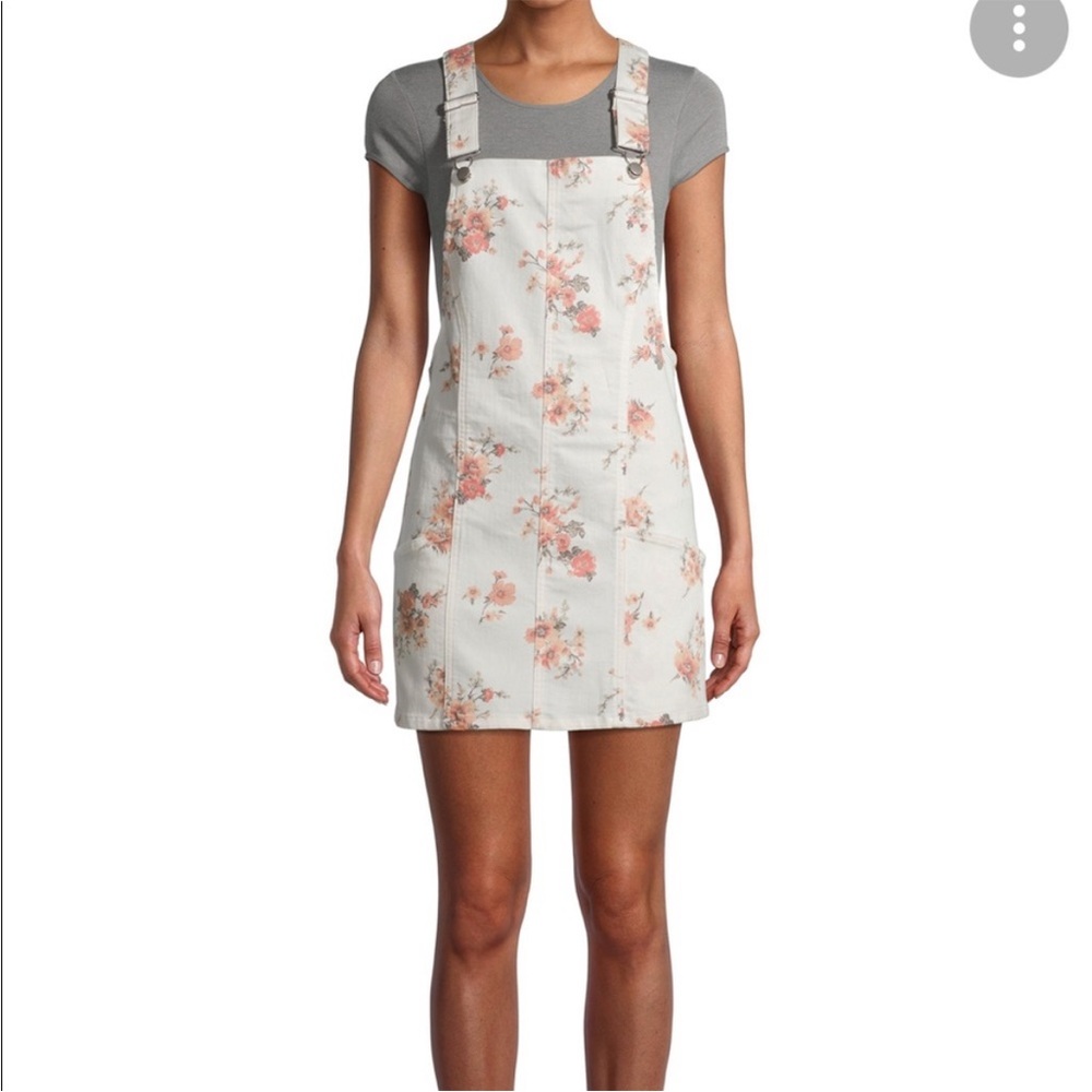 NWOT No Boundaries Ivory Floral Overall Dress